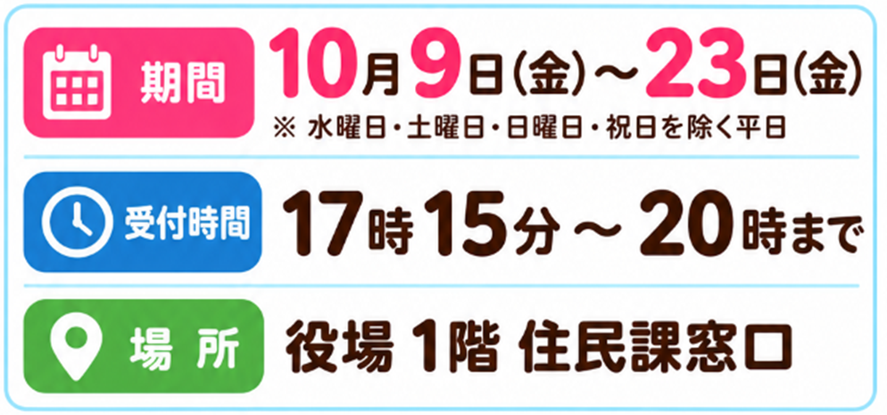 夜間臨時窓口①