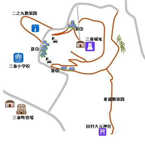 城山経路図（夏)