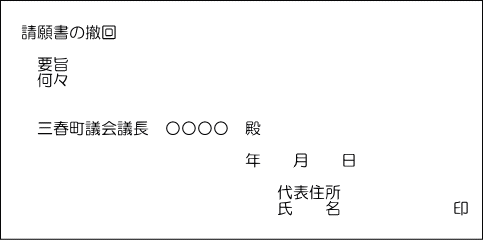 請願書の撤回の例の画像