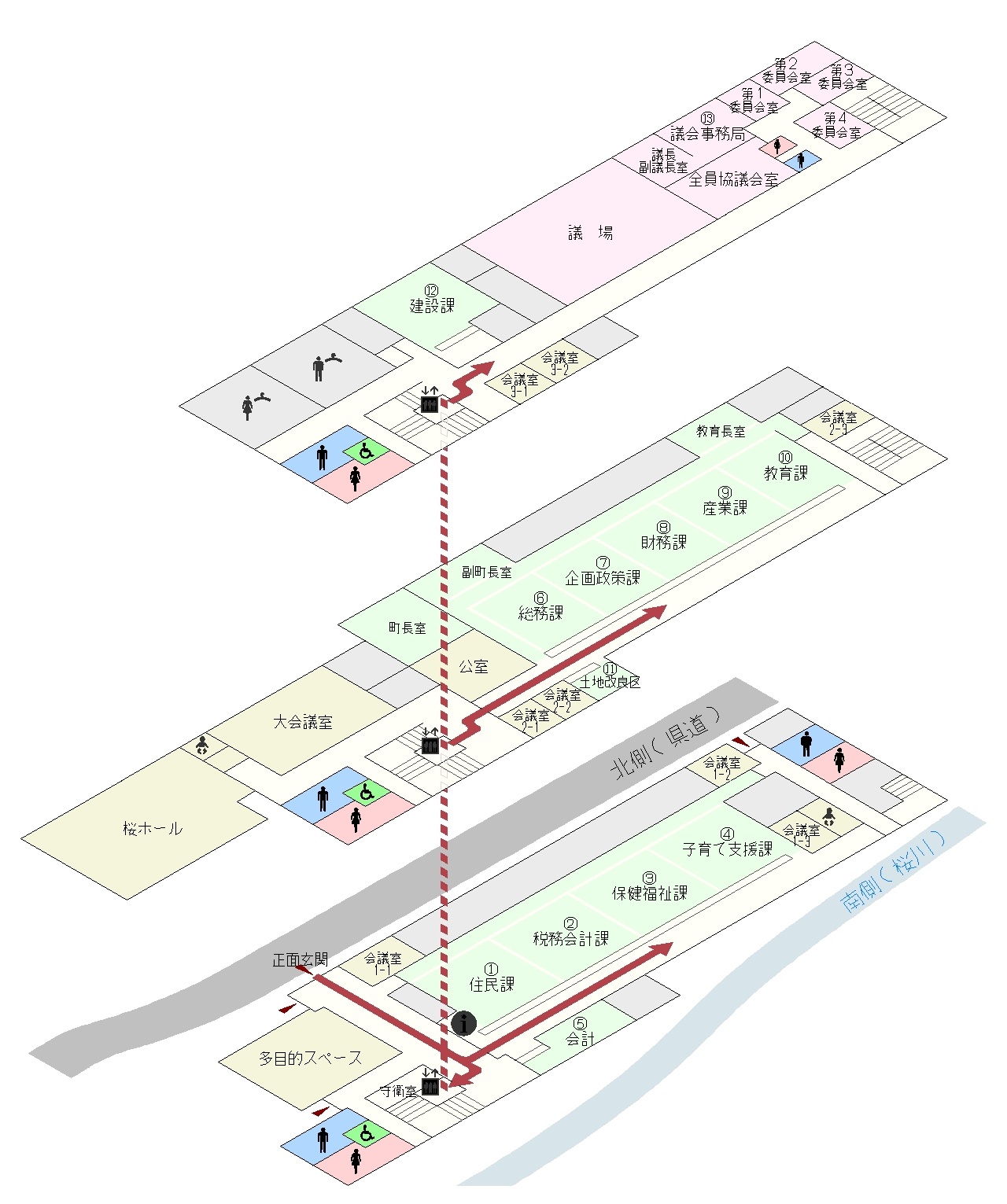 新庁舎各フロア図
