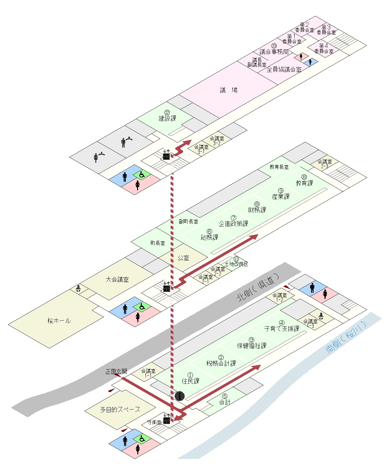 新庁舎各フロア図